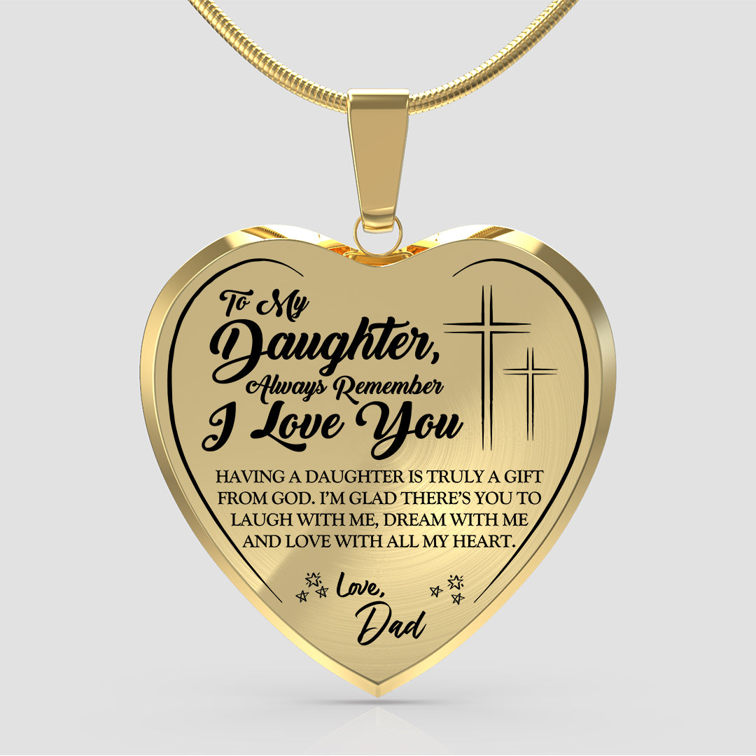 TO MY DAUGHTER 'I LOVE YOU' (LOVE DAD) FAITH NECKLACE