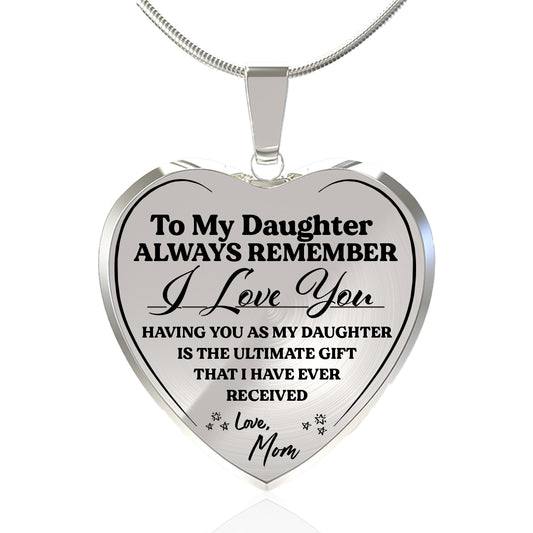 ALWAYS REMEMBER (LOVE MOM) HEART NECKLACE