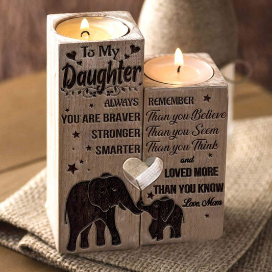 TO MY DAUGHTER (LOVE MOM) CANDLE HOLDER