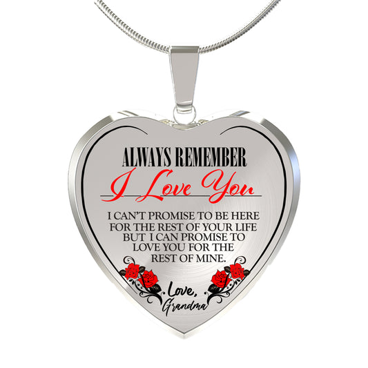 ALWAYS BE THERE (LOVE GRANDMA) HEART COLOR NECKLACE