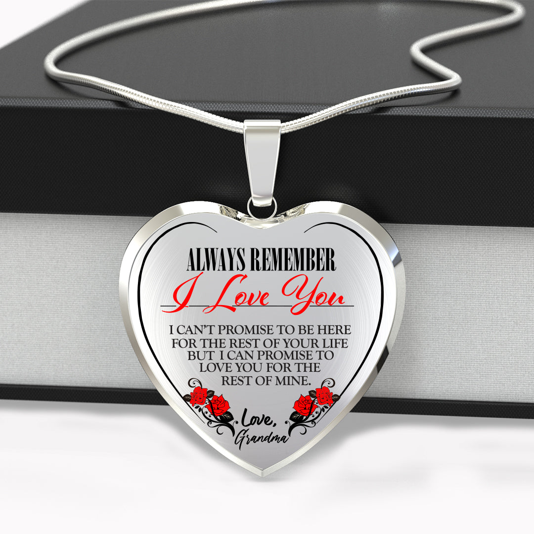 ALWAYS BE THERE (LOVE GRANDMA) HEART COLOR NECKLACE